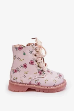 Dziewczęce>Boto Ocieplane Botki Dziecięce Na Suwak Różowe Dolida