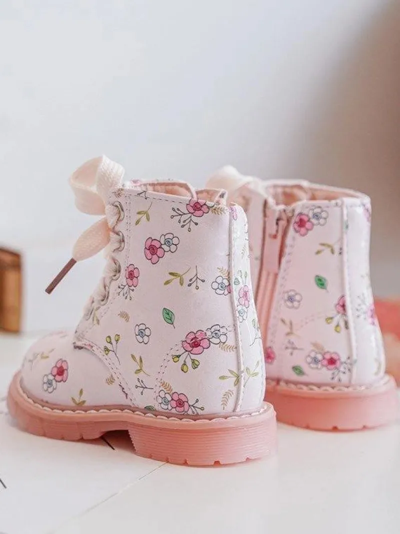 Dziewczęce>Boto Ocieplane Botki Dziecięce Na Suwak Różowe Dolida