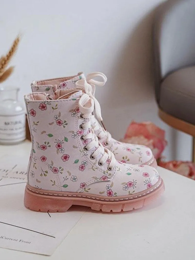 Dziewczęce>Boto Ocieplane Botki Dziecięce Na Suwak Różowe Dolida