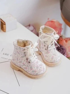 Ocieplane Botki Dziecięce Na Suwak Beżowe Dolida Dzieci Dziewczęce