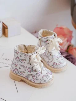 Online Boto Ocieplane Botki Dziecięce Na Suwak Beżowe Dolida - Kucyki Beżowy