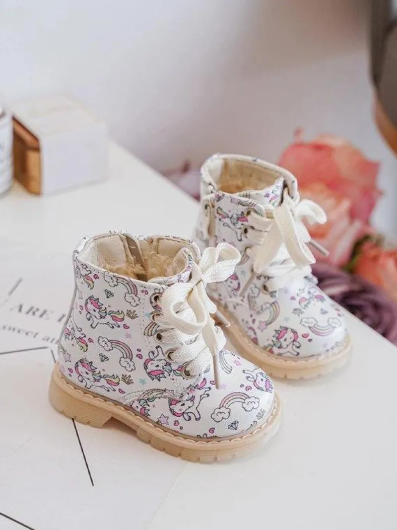 Online Boto Ocieplane Botki Dziecięce Na Suwak Beżowe Dolida - Kucyki Beżowy