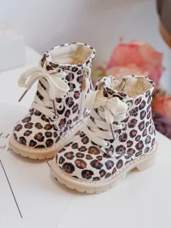 Dziewczęce>Boto Ocieplane Botki Dziecięce Na Suwak Beżowo-Brązowe Dolida Beżowy