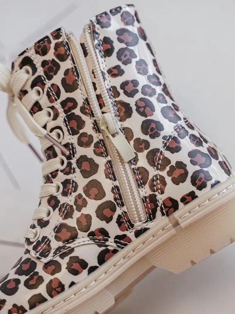 Dziewczęce>Boto Ocieplane Botki Dziecięce Na Suwak Beżowo-Brązowe Dolida Beżowy