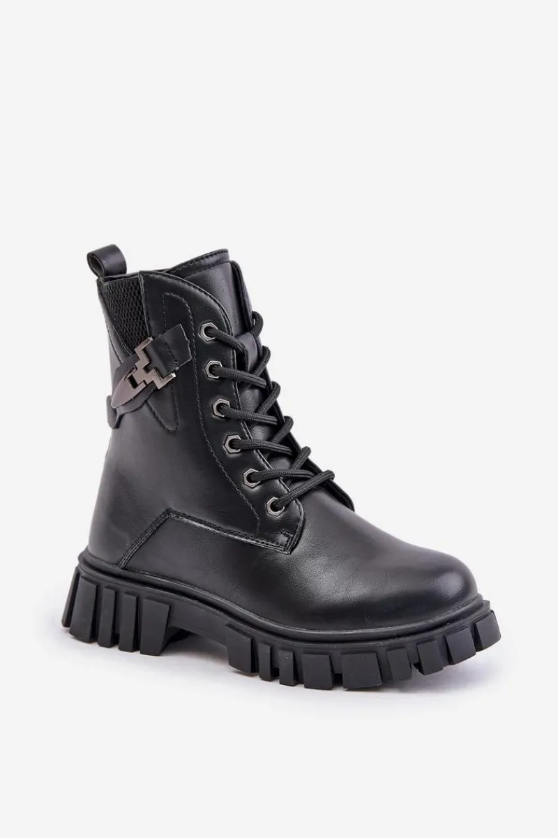 Online Ocieplane Botki Dziewczęce Na Zamek Z Ozdobą Czarne Zinnirella Dzieci Dziewczęce