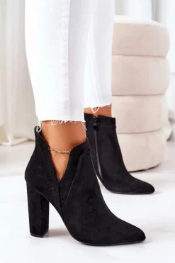 Botki Na Słupku|Czarne Botki>Boto Ocieplane Botki Na Słupku Czarne Sally