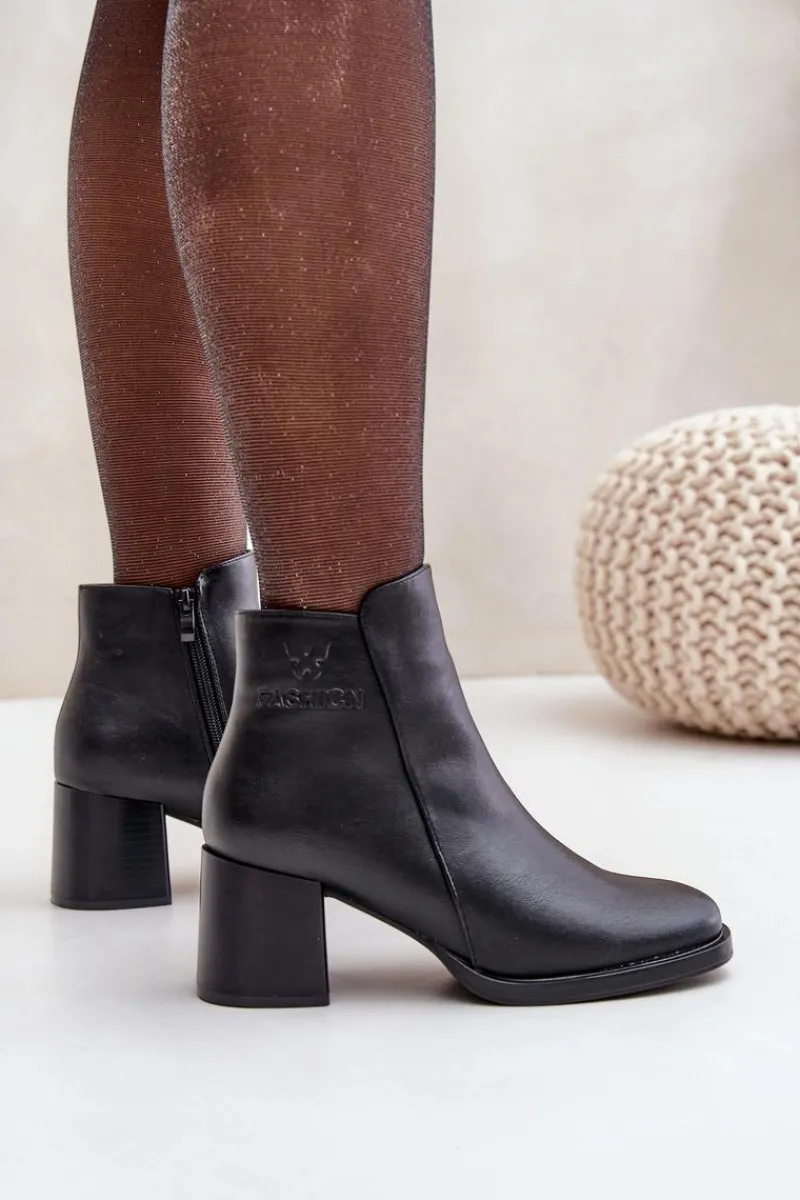 Hot Evento Ocieplane Botki Na Słupku Czarne Feliveth