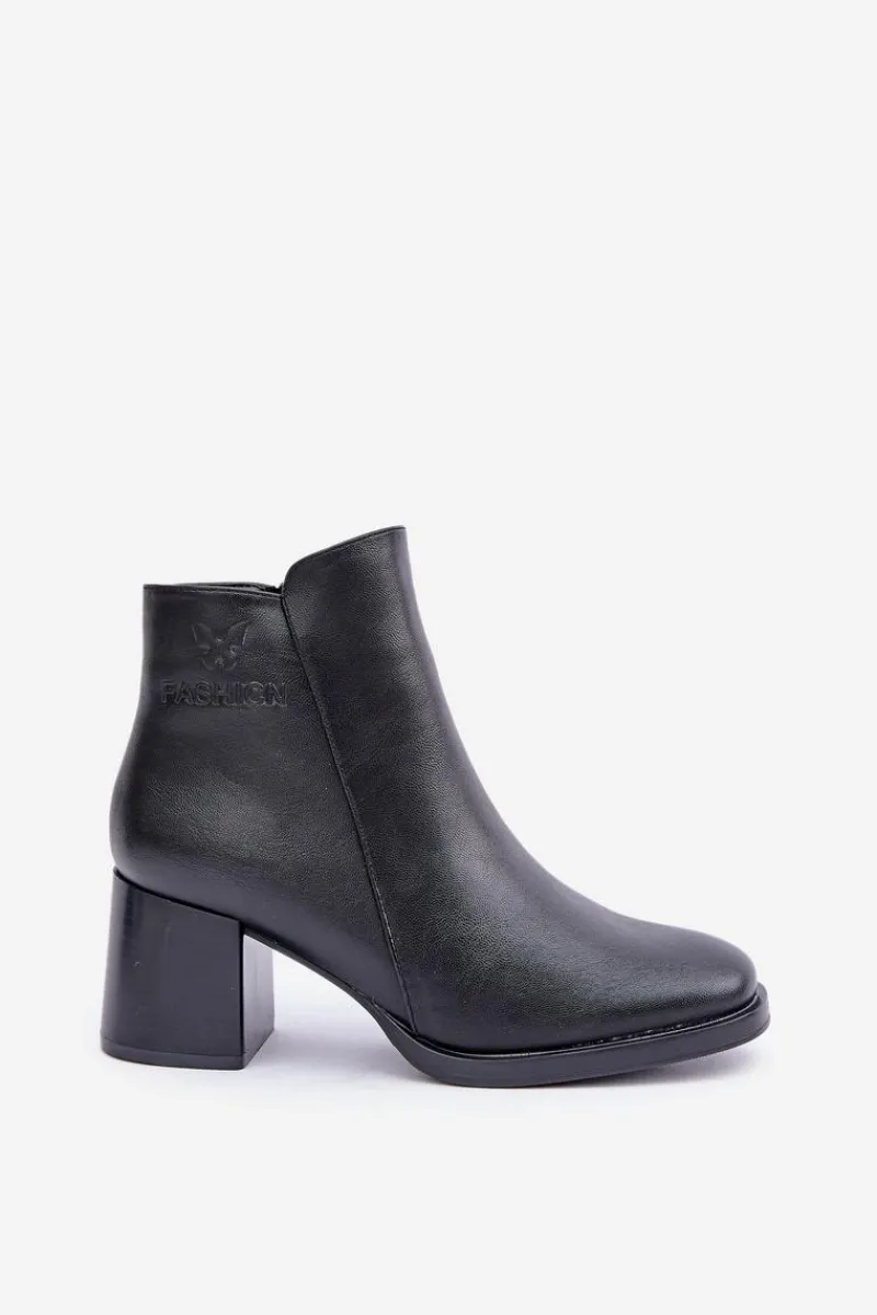 Hot Evento Ocieplane Botki Na Słupku Czarne Feliveth