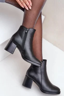 Hot Evento Ocieplane Botki Na Słupku Czarne Feliveth