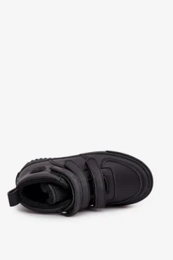 Clearance Big Star Shoes Ocieplane Botki Sneakersy Dziecięce Na Rzepy Big Star SS374070 Czarne Czarny