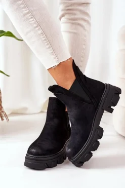 Sale Boto Ocieplane Botki Sztyblety Czarne Good Idea
