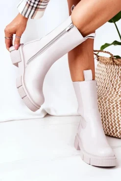 Clearance Boto Ocieplane Botki Sztyblety Szare Must Have