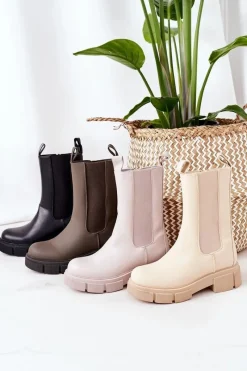 Clearance Boto Ocieplane Botki Sztyblety Szare Must Have