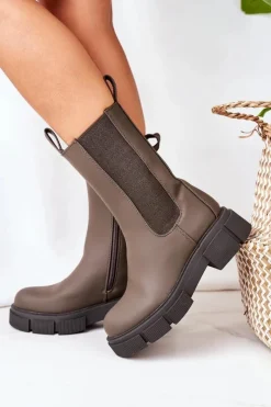 Czarne Botki|Botki Zimowe Damskie><noscript><img width=