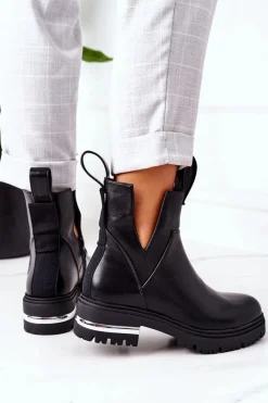 Czarne Botki|Botki Zimowe Damskie><noscript><img width=