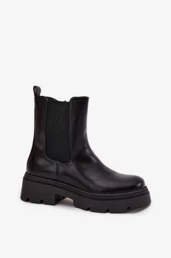 Outlet Boto Ocieplane Botki Sztyblety Na Zamek Czarne Niviane