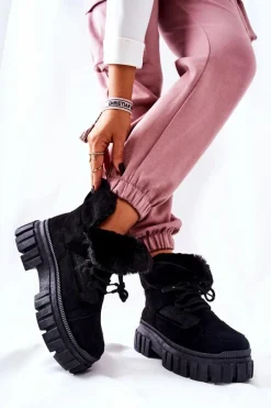 Botki Sznurowane|Czarne Botki><noscript><img width=