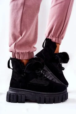 Botki Sznurowane|Czarne Botki><noscript><img width=