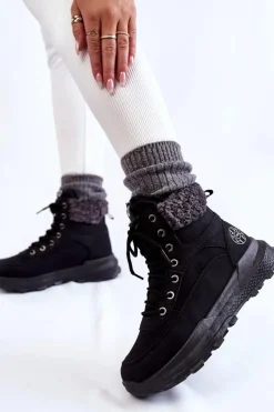 Damskie Trapery|Botki Sznurowane></noscript>Lee Cooper Ocieplane Botki Trapery LCJ-22-44-1362 Czarne