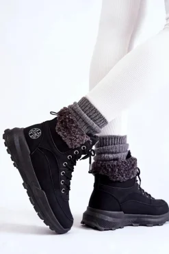 Damskie Trapery|Botki Sznurowane></noscript>Lee Cooper Ocieplane Botki Trapery LCJ-22-44-1362 Czarne