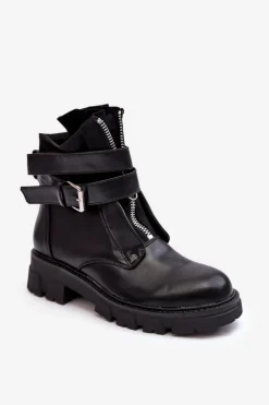 Clearance Boto Ocieplane Botki Workery Czarne Not Realy