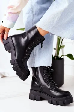 New Boto Ocieplane Botki Workery Czarne World Is Mine