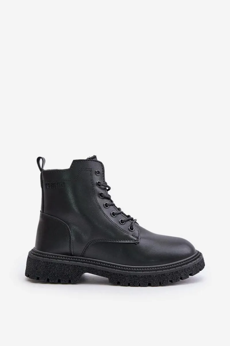 Big Star Shoes Ocieplane Botki Workery Damskie Big Star OO274A126 Czarne