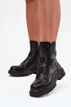 Botki Zimowe Damskie|Brązowe I Beżowe Botki><noscript><img width=