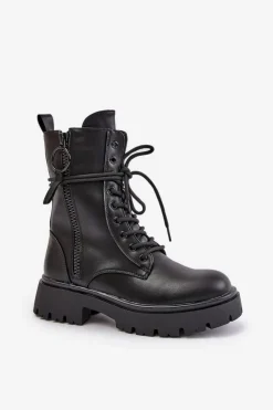 Botki Sznurowane|Czarne Botki><noscript><img width=