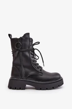 Botki Sznurowane|Czarne Botki><noscript><img width=