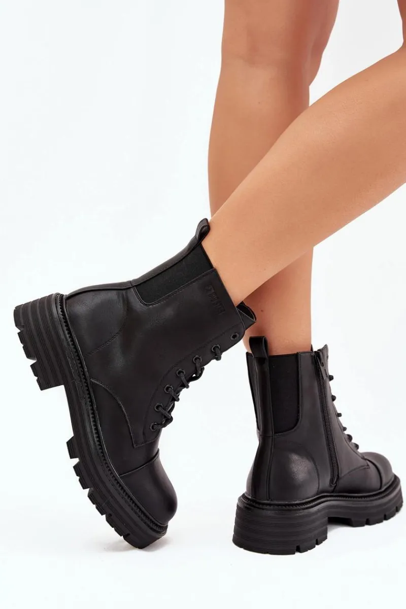 Botki Ocieplane|Damskie Trapery>Big Star Shoes Ocieplane Botki Workery Damskie Big Star OO274140 Czarne