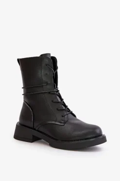 Botki Sznurowane|Czarne Botki><noscript><img width=