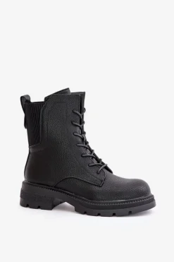 Clearance Boto Ocieplane Botki Workery Na Zamek Czarne Leairae Czarny