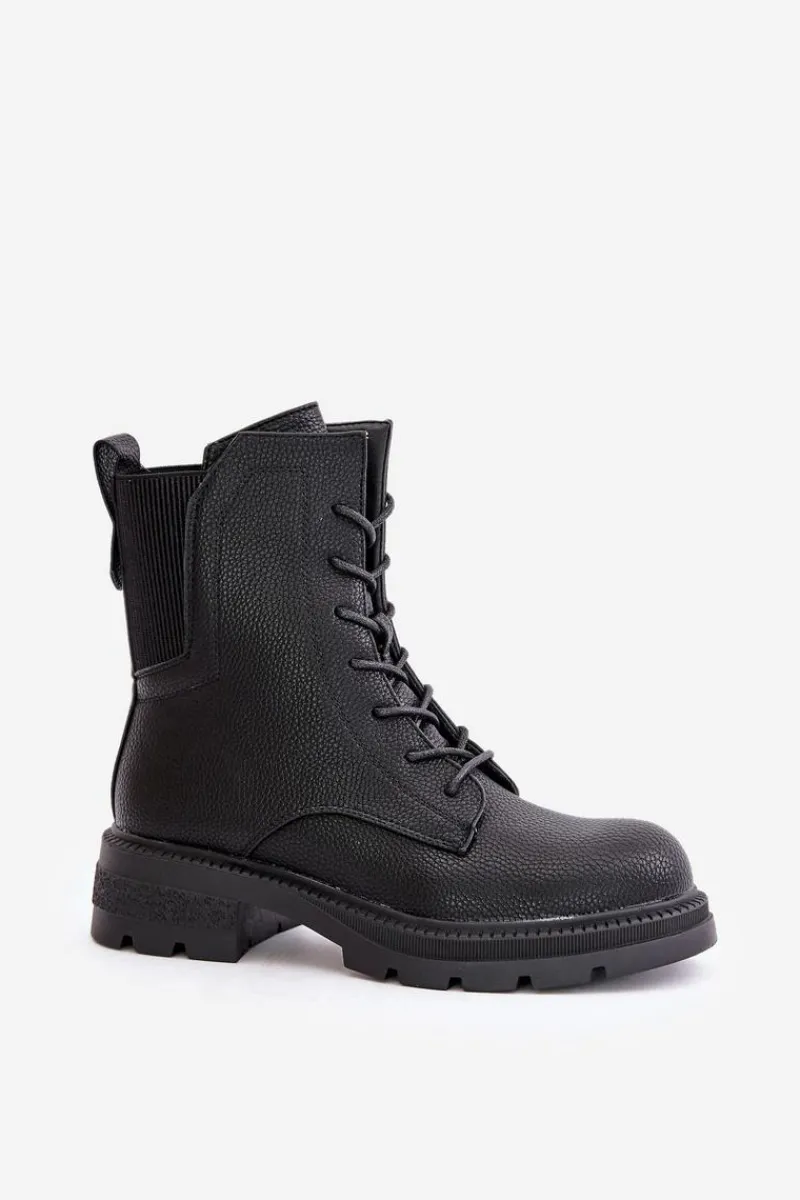 Clearance Boto Ocieplane Botki Workery Na Zamek Czarne Leairae Czarny