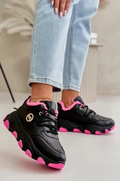 New Ocieplane Buty Sportowe Damskie Sznurowane Na Platformie Czarne Bialoa Damskie Sneakersy Damskie|Botki Sznurowane