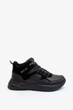 Obuwie Trekkingowe Męskie|Obuwie Sportowe Męskie>Big Star Shoes Ocieplane Buty Sportowe Męskie Czarne Big Star MM174161