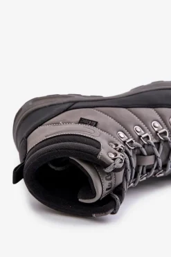 Best Ocieplane Buty Trekkingowe Męskie LCJ-24-03-3033M Szare Męskie Obuwie Trekkingowe Męskie|Botki Męskie
