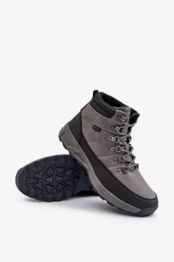 Best Ocieplane Buty Trekkingowe Męskie LCJ-24-03-3033M Szare Męskie Obuwie Trekkingowe Męskie|Botki Męskie