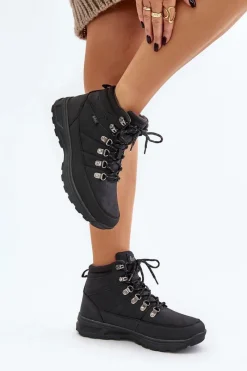 Outlet Lee Cooper Ocieplane Buty Trekkingowe Męskie LCJ-24-03-3034M Czarne Czarny