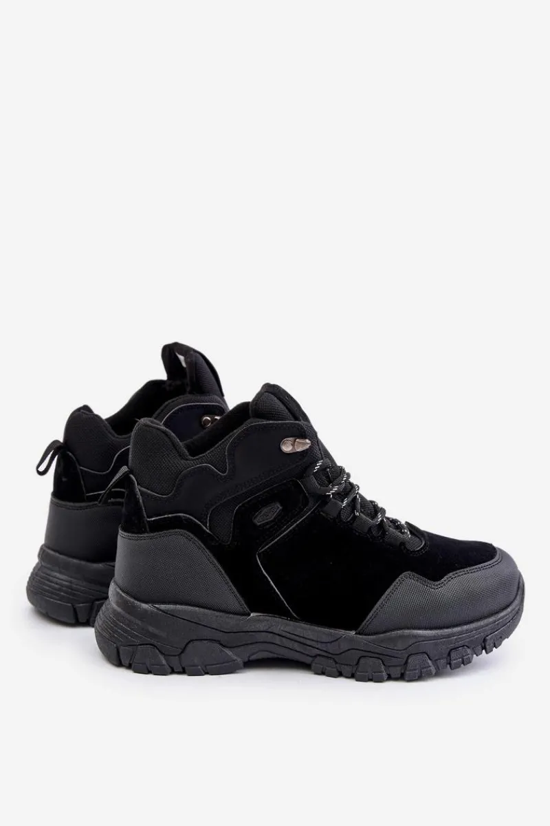 Obuwie Trekkingowe Męskie>Evento Ocieplane Buty Trekkingowe Męskie Sznurowane Czarne Zerista Czarny