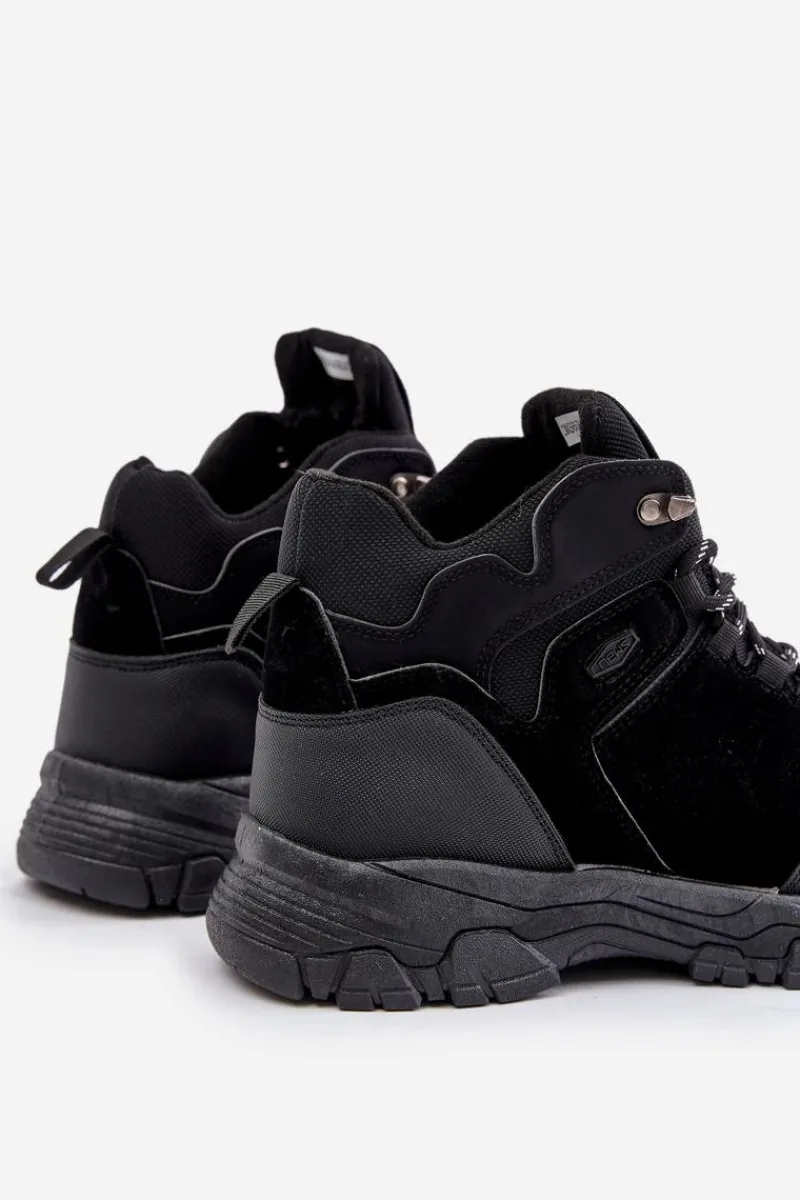 Obuwie Trekkingowe Męskie>Evento Ocieplane Buty Trekkingowe Męskie Sznurowane Czarne Zerista Czarny