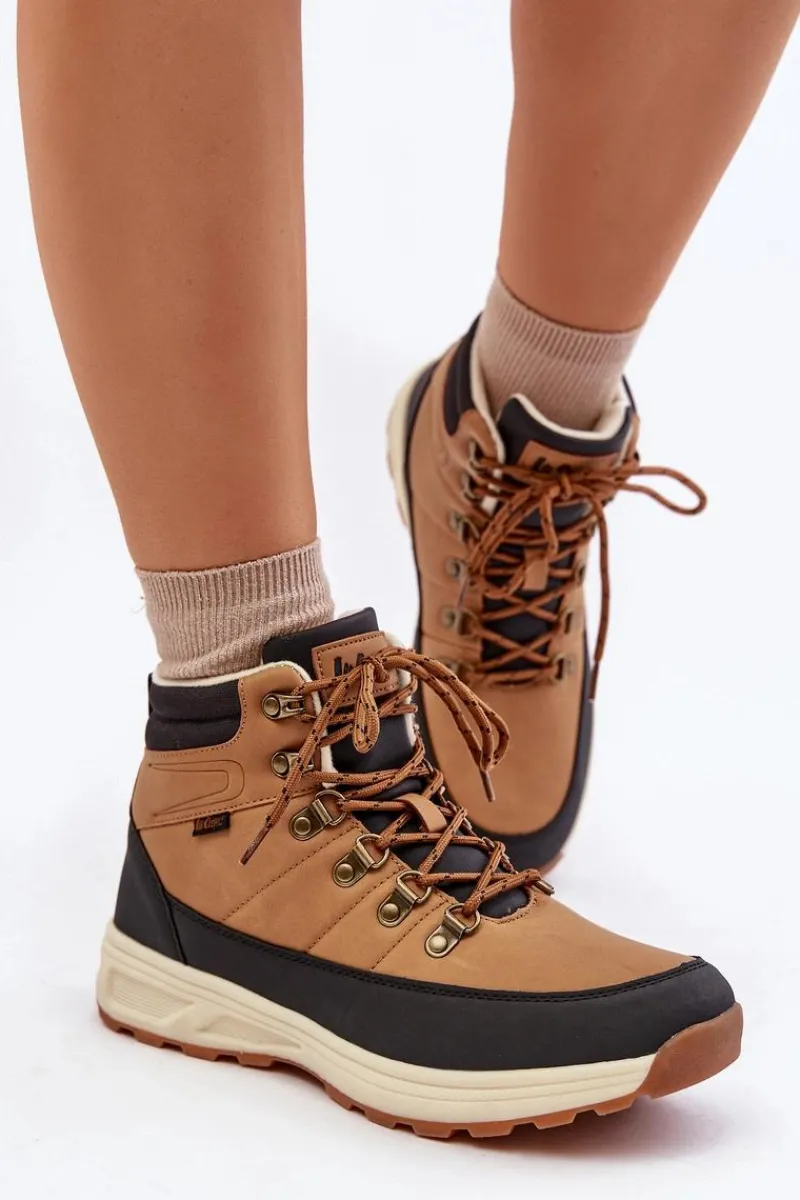 Hot Ocieplane Buty Trekkingowe Męskie LCJ-24-03-3035M Brązowe Męskie Obuwie Trekkingowe Męskie|Botki Męskie