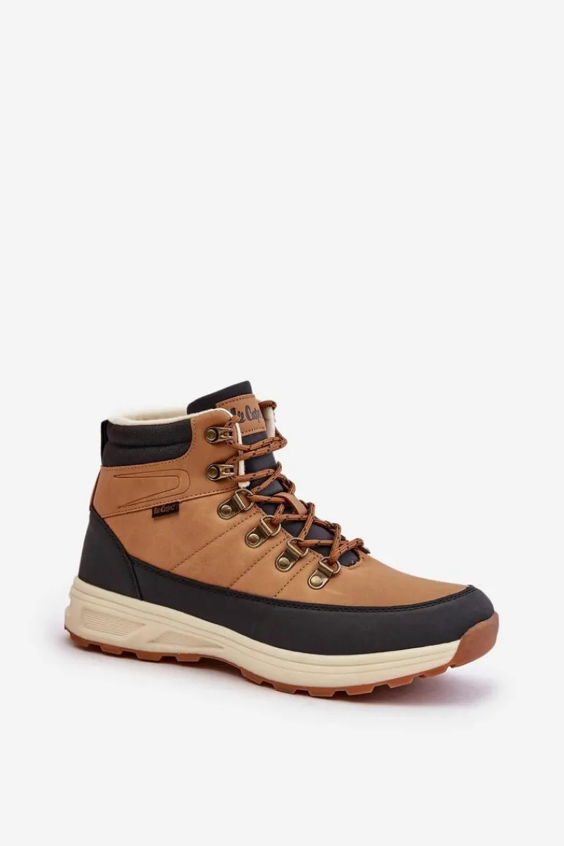 Hot Ocieplane Buty Trekkingowe Męskie LCJ-24-03-3035M Brązowe Męskie Obuwie Trekkingowe Męskie|Botki Męskie