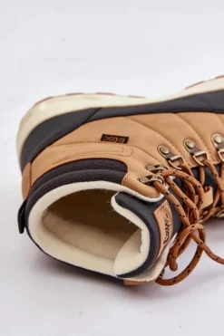 Hot Ocieplane Buty Trekkingowe Męskie LCJ-24-03-3035M Brązowe Męskie Obuwie Trekkingowe Męskie|Botki Męskie