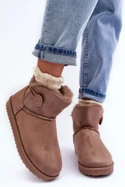 Śniegowce Damskie>Boto Ocieplane Damskie Śniegowce Z Ozdobą Ciemnobeżowe Siriol Beżowy