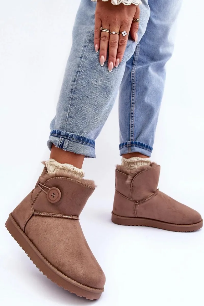 Śniegowce Damskie>Boto Ocieplane Damskie Śniegowce Z Ozdobą Ciemnobeżowe Siriol Beżowy