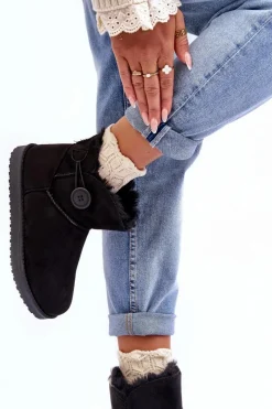 Discount Ocieplane Damskie Śniegowce Z Ozdobą Czarne Siriol Damskie Śniegowce Damskie