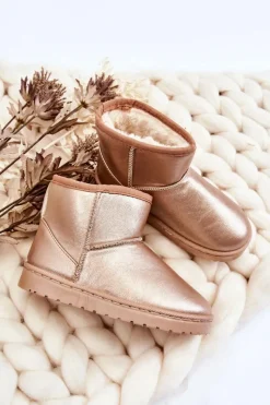 Dziewczęce|Chłopięce></noscript>Boto Ocieplane Dziecięce Botki Śniegowce Szampańskie Scooby