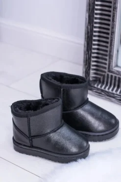 Hot Boto Ocieplane Dziecięce Botki Śniegowce Czarne Scooby