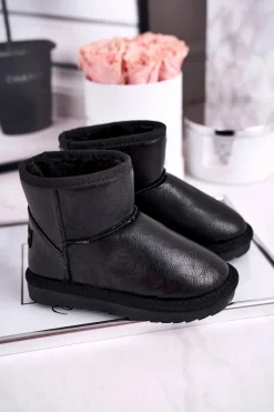 Clearance Boto Ocieplane dziecięce botki śniegowce czarne Coraline